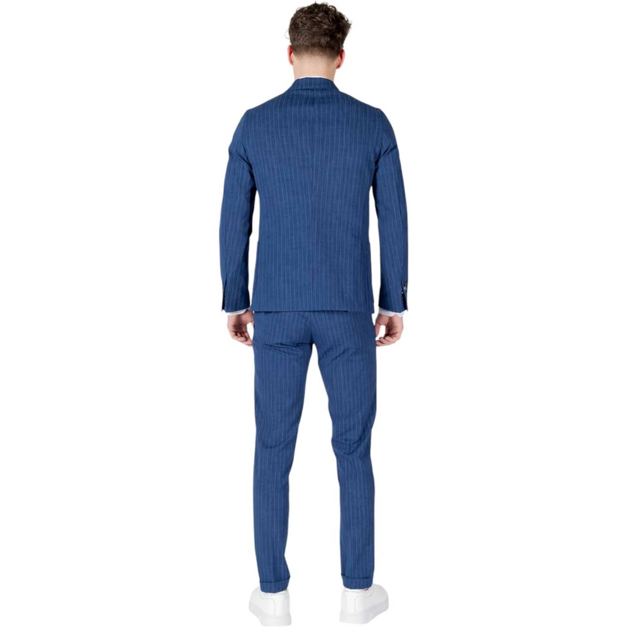 Blue Cotton Two-Piece Suit