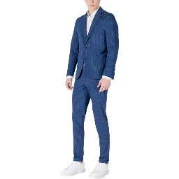 Blue Cotton Two-Piece Suit