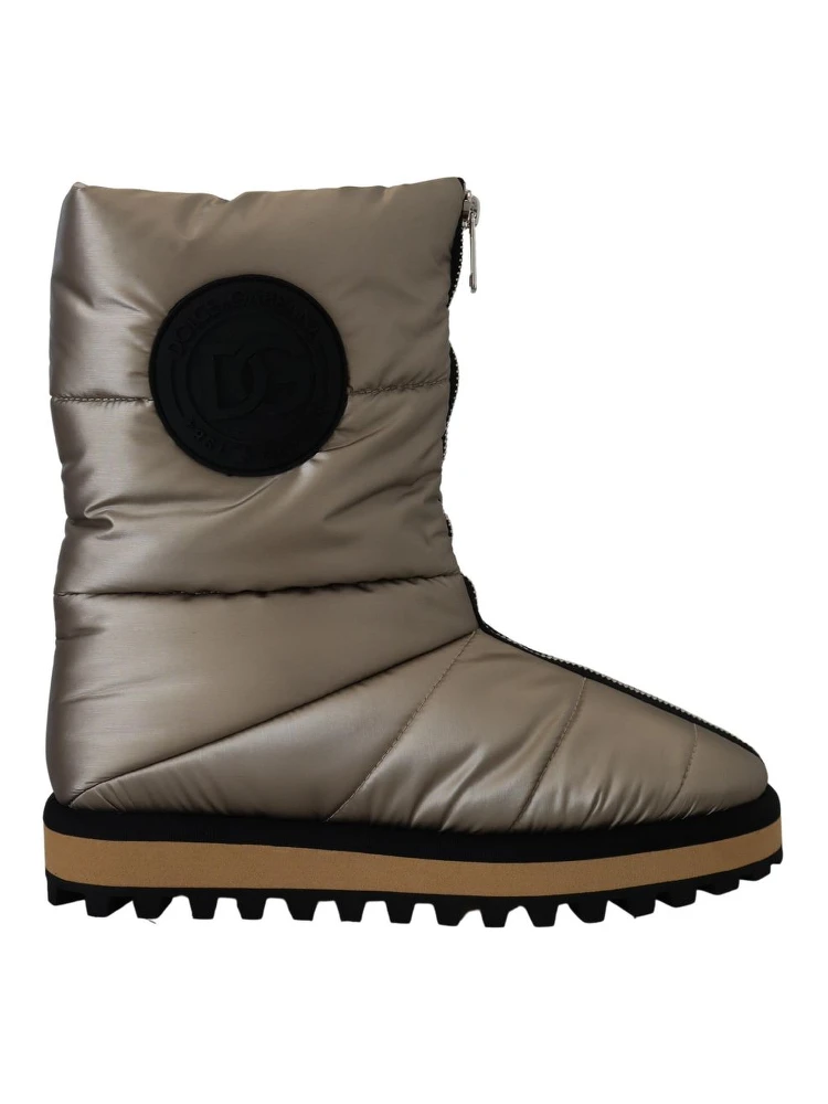 Silver Polyester Ankle Boots