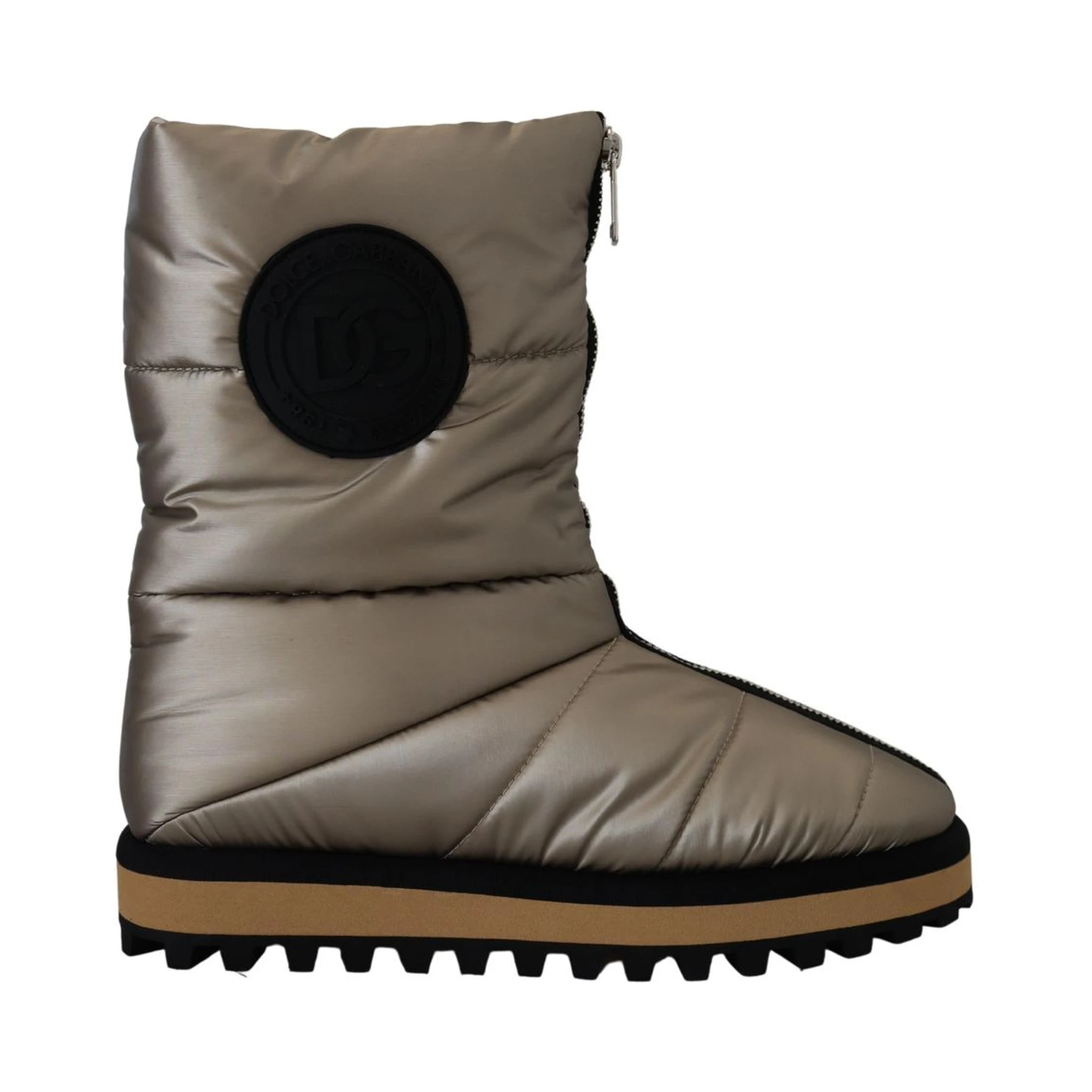 Silver Polyester Ankle Boots