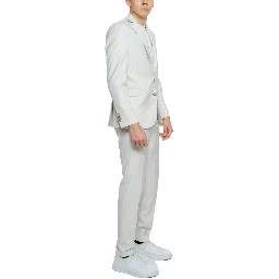 Beige Polyester Two-Piece Suit
