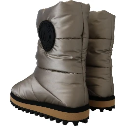 Silver Polyester Ankle Boots