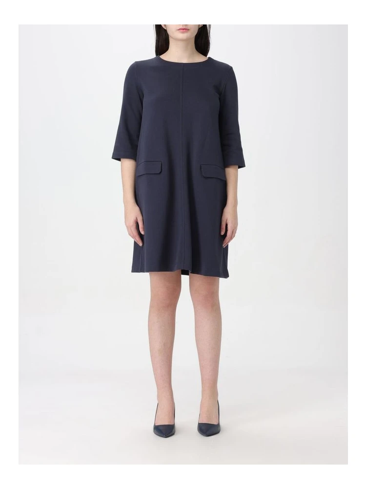 Blue Cotton Casual Dress