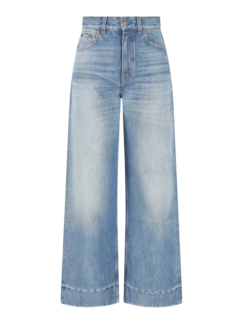 Organic cropped straight-leg jeans