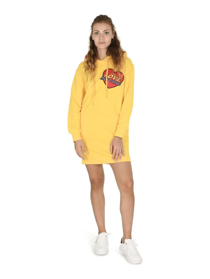 Yellow Cotton Casual Dress
