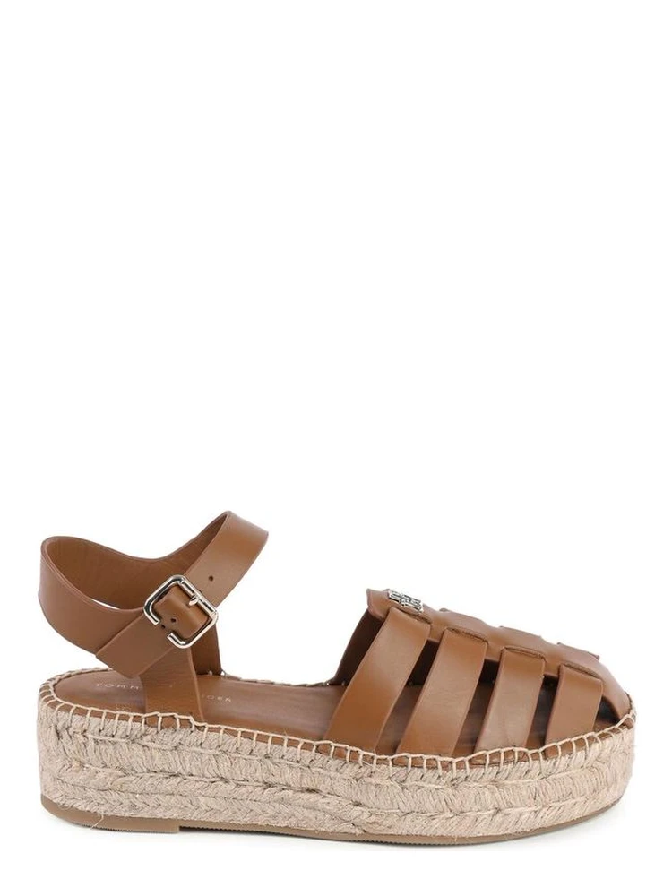 Brown Leather Platform Sandals