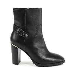 Black Leather Ankle Boots