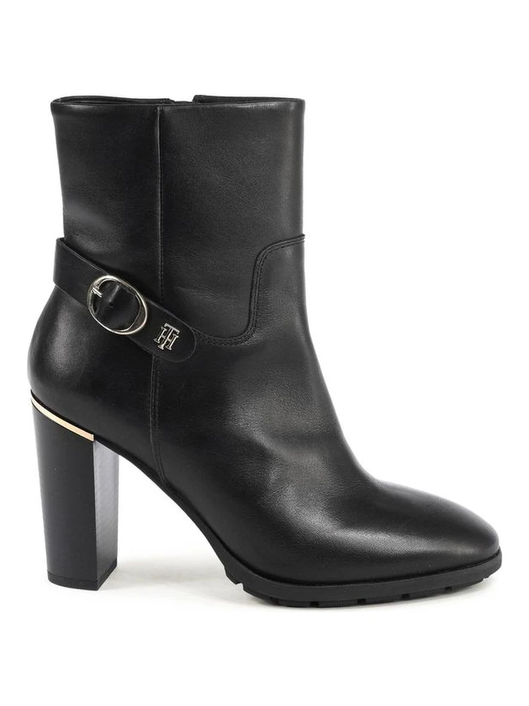 Black Leather Ankle Boots