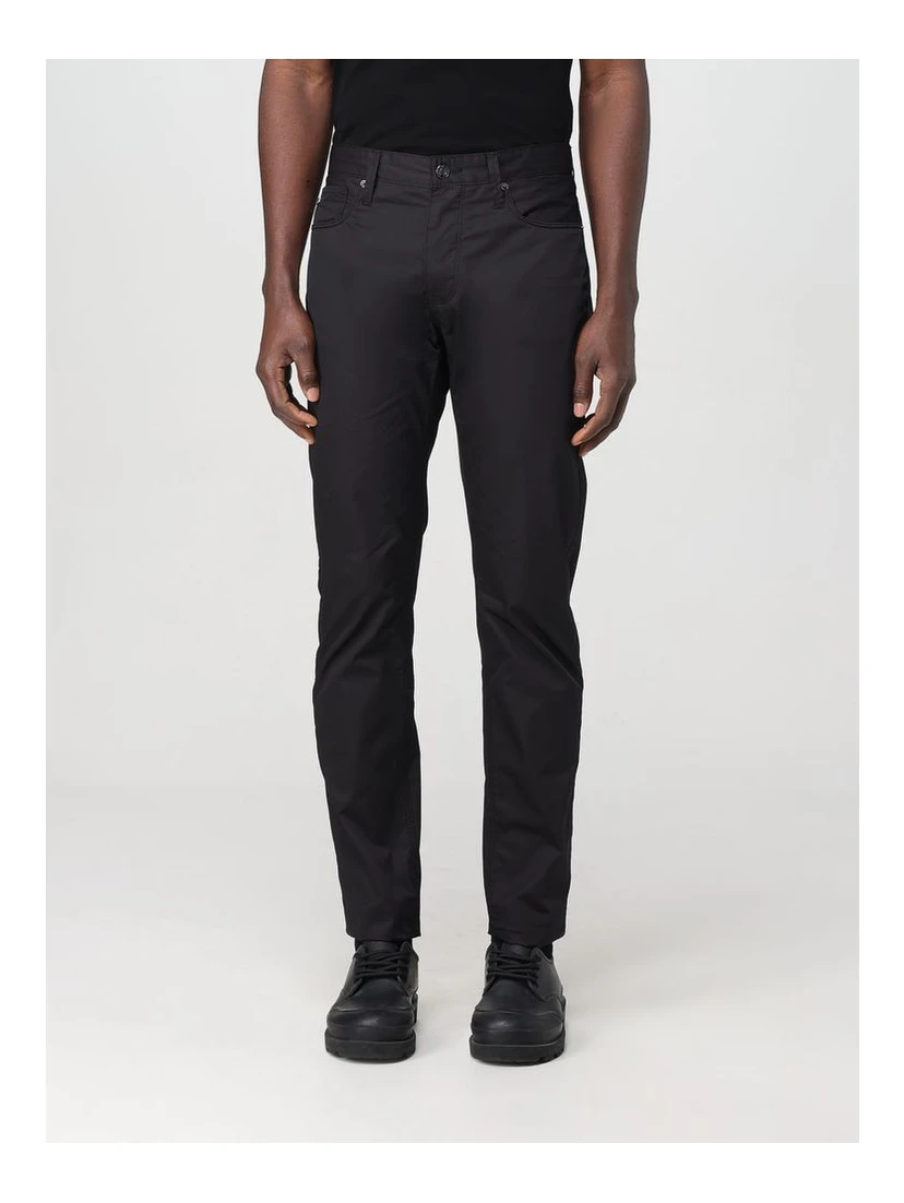 Black Cotton Casual Pants
