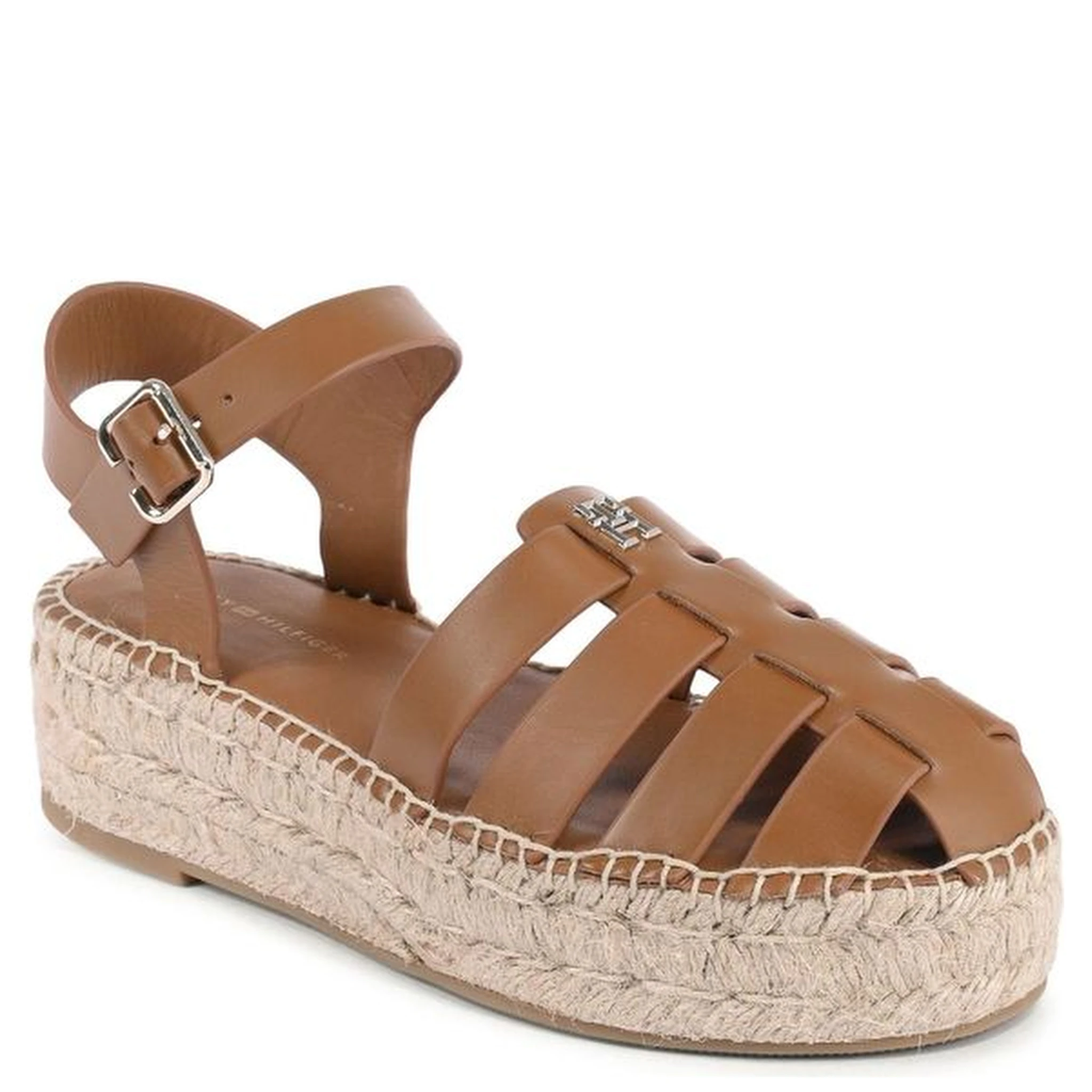 Brown Leather Platform Sandals