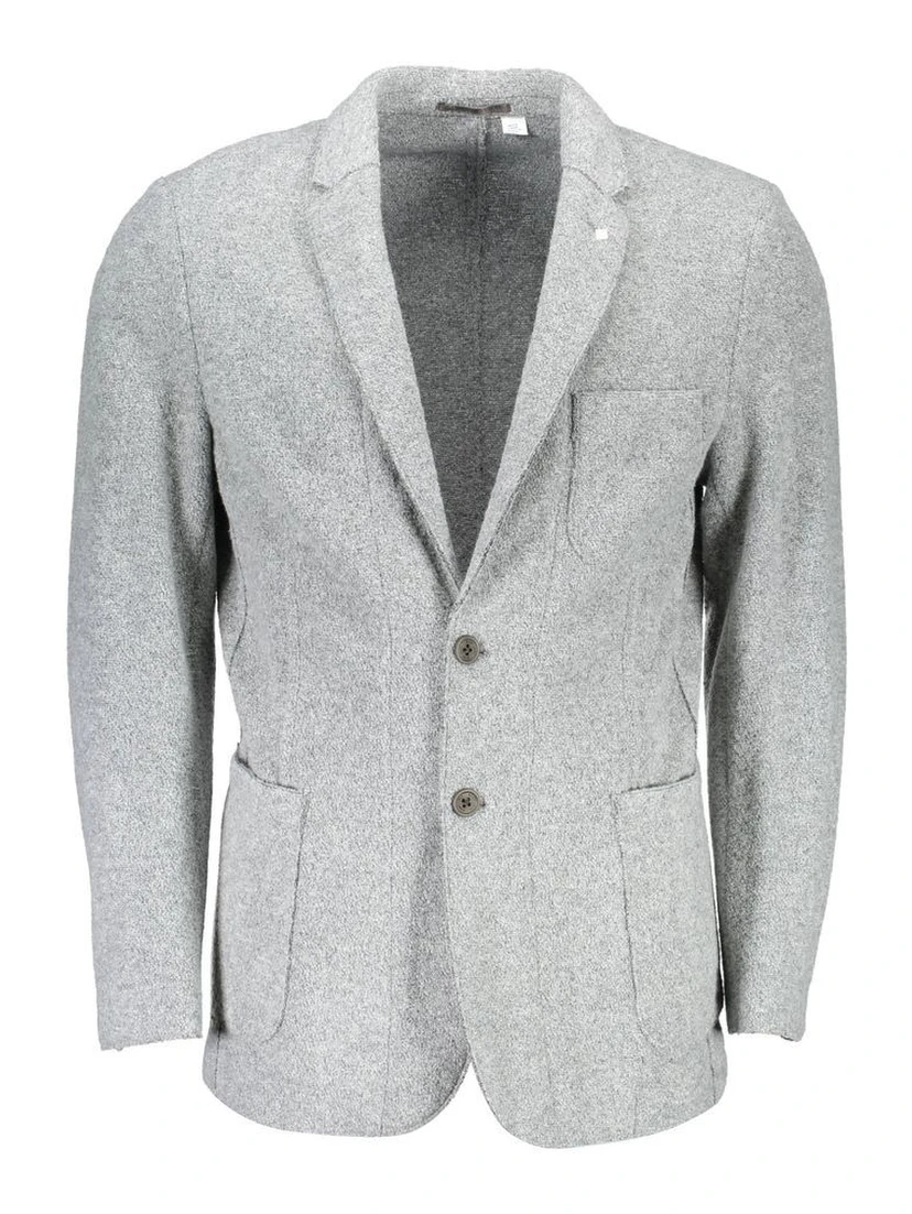 Gray Polyester And Wool Blazer