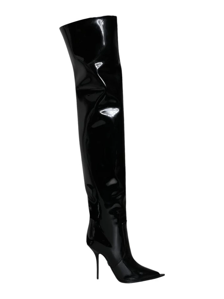 Black Leather Over The Knee