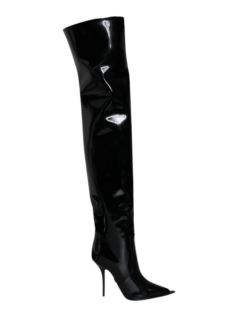 Black Leather Over The Knee