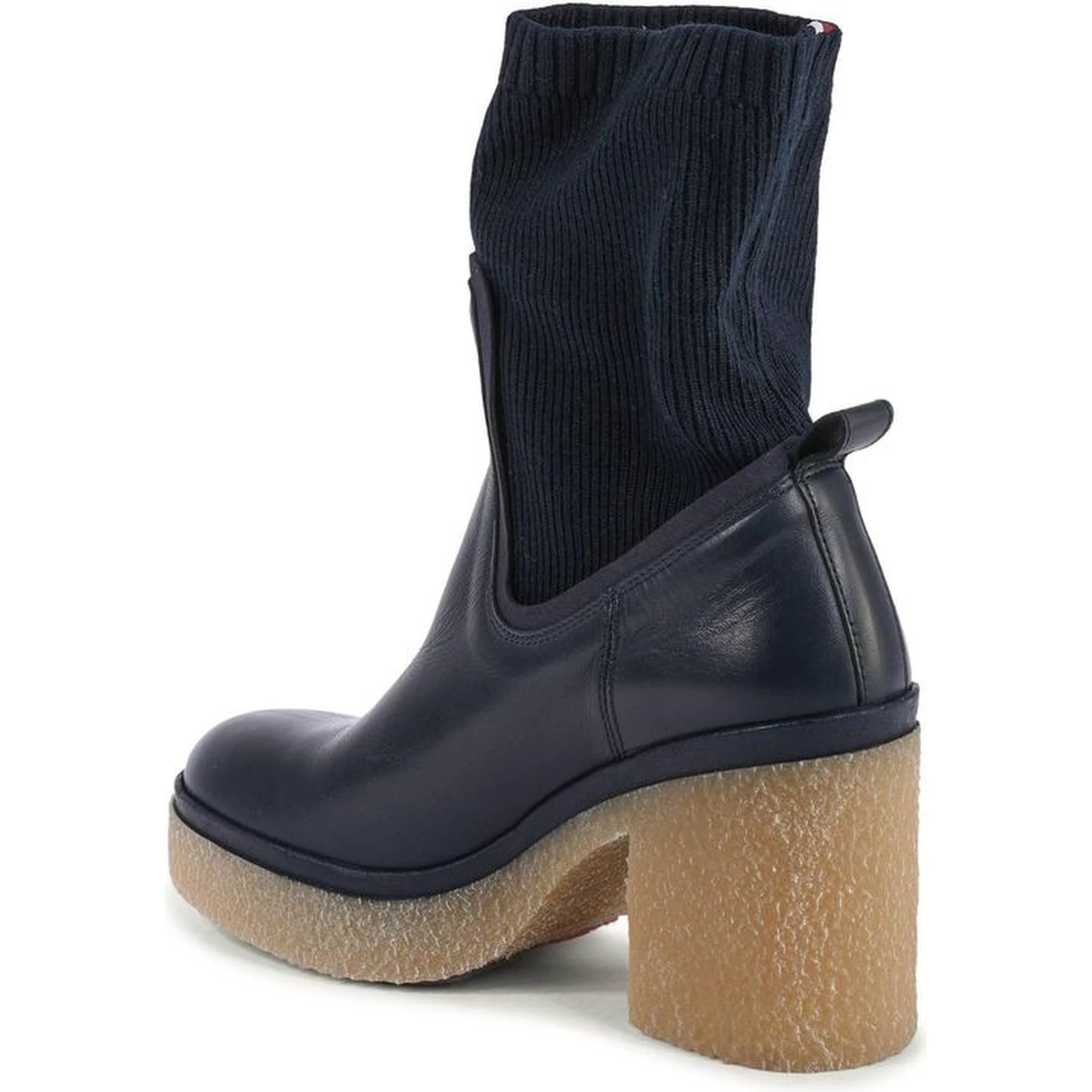 Blue Leather Ankle Boots