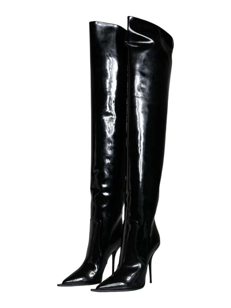 Black Leather Over The Knee alternative