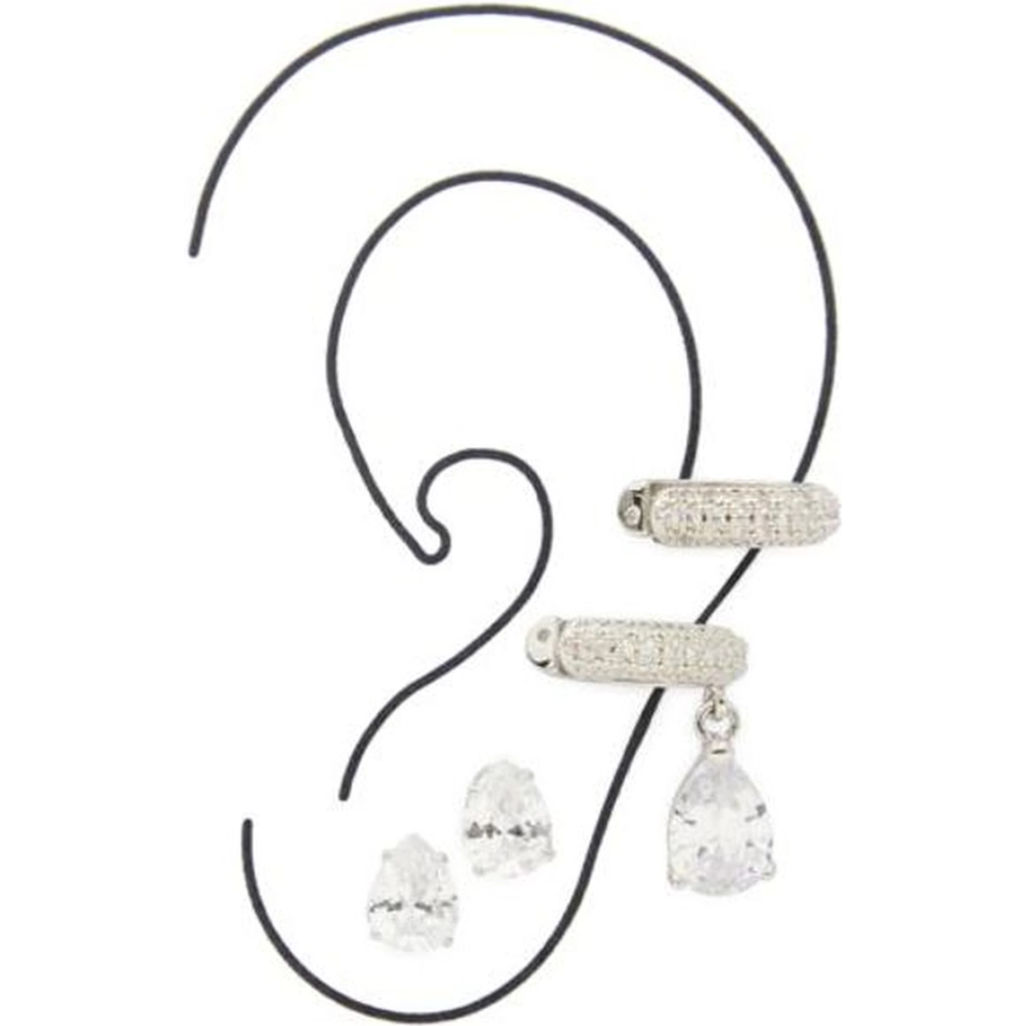 Silver Elastane Earrings