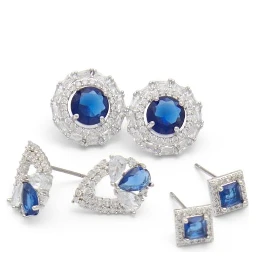 Blue Elastane Earrings