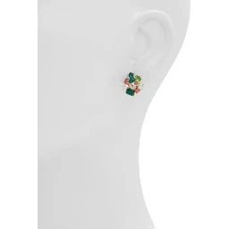 Green Elastane Earrings