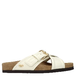 Beige Leather Slippers
