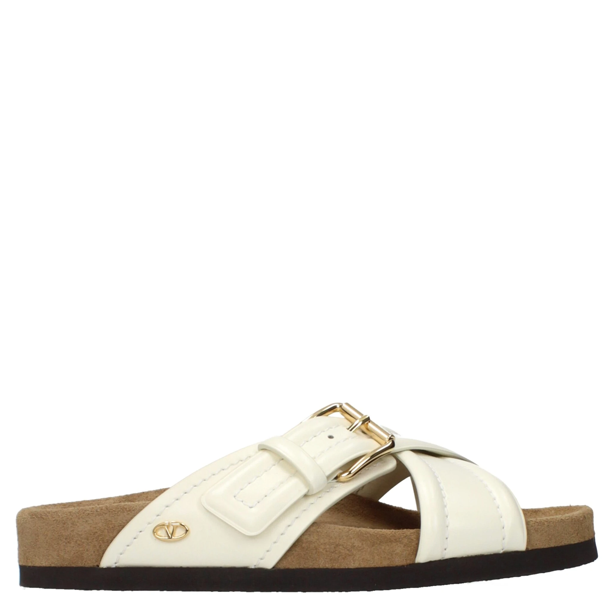 Beige Leather Slippers
