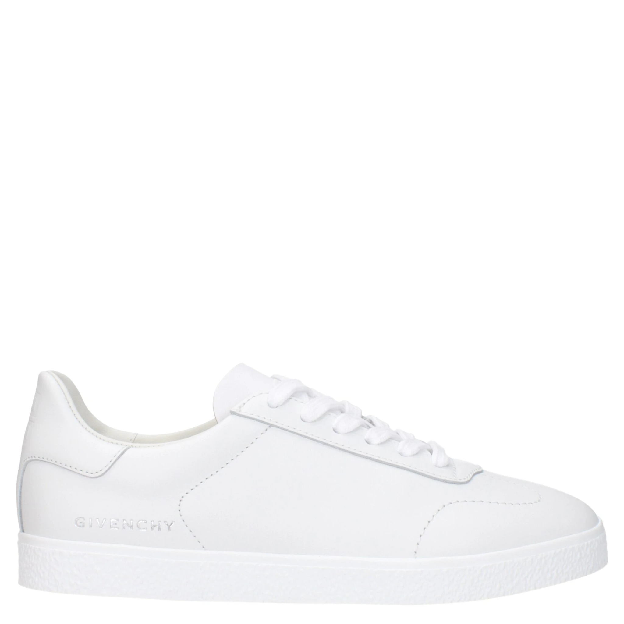 White Leather Low Top Sneakers