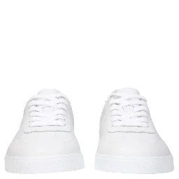 White Leather Low Top Sneakers