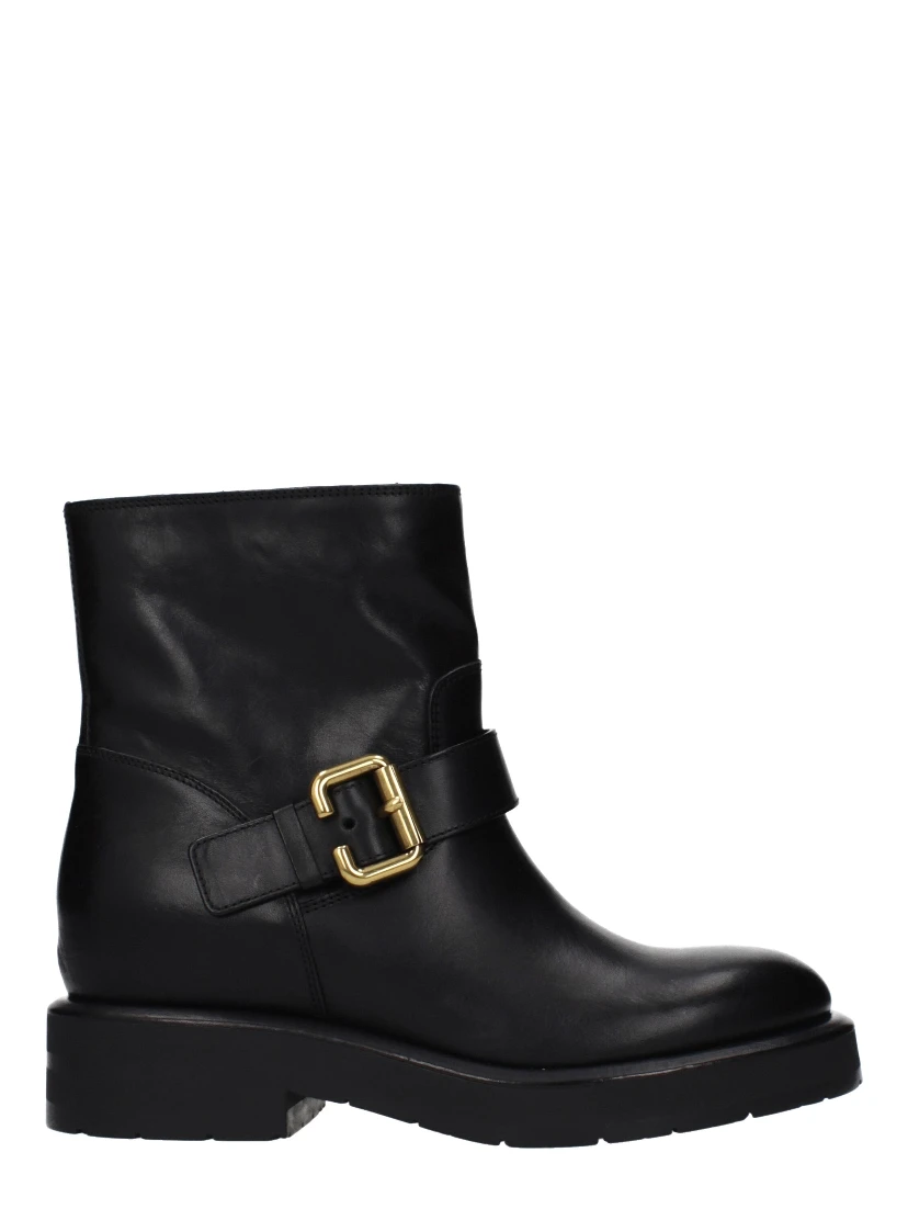 Black Leather Ankle Boots