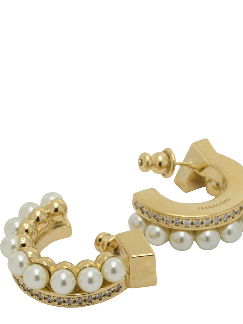 "Gancini" earrings with pearls