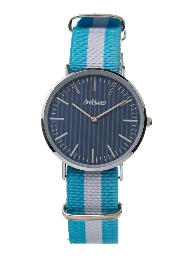 Light Blue Textile Dress Watch