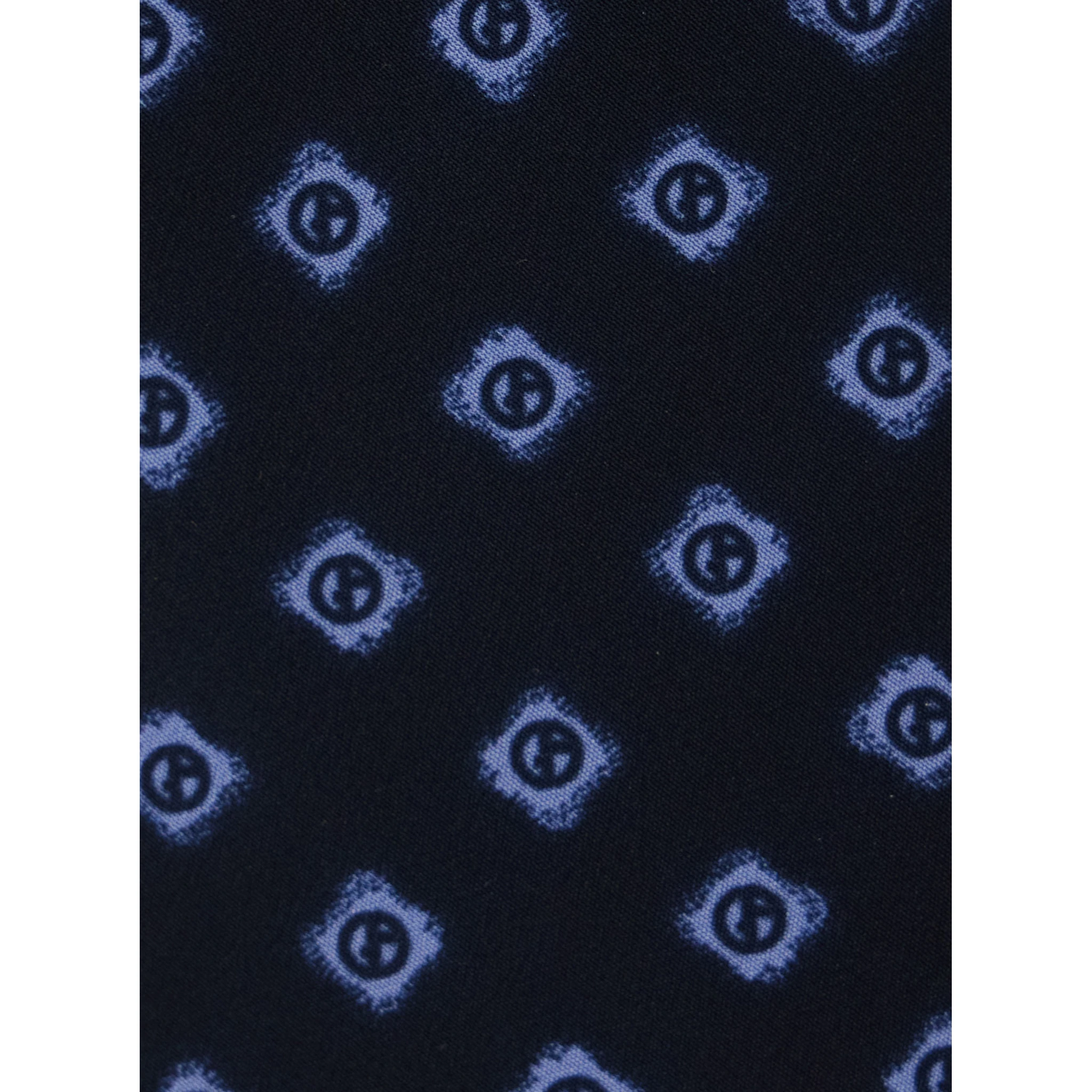 Blue Tie with All-Over Logo Print in Silk Man