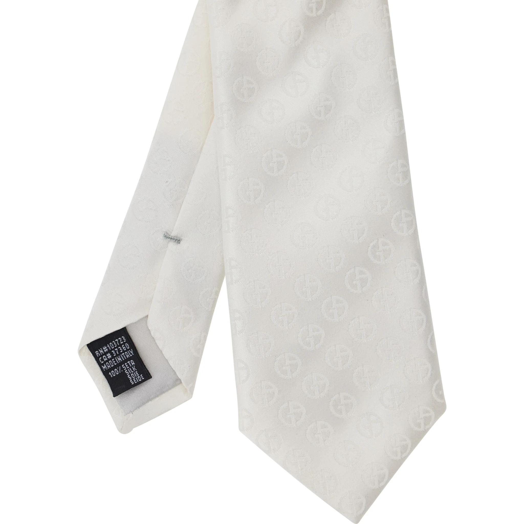White Tie with All-Over Tonal Logo in Silk Man