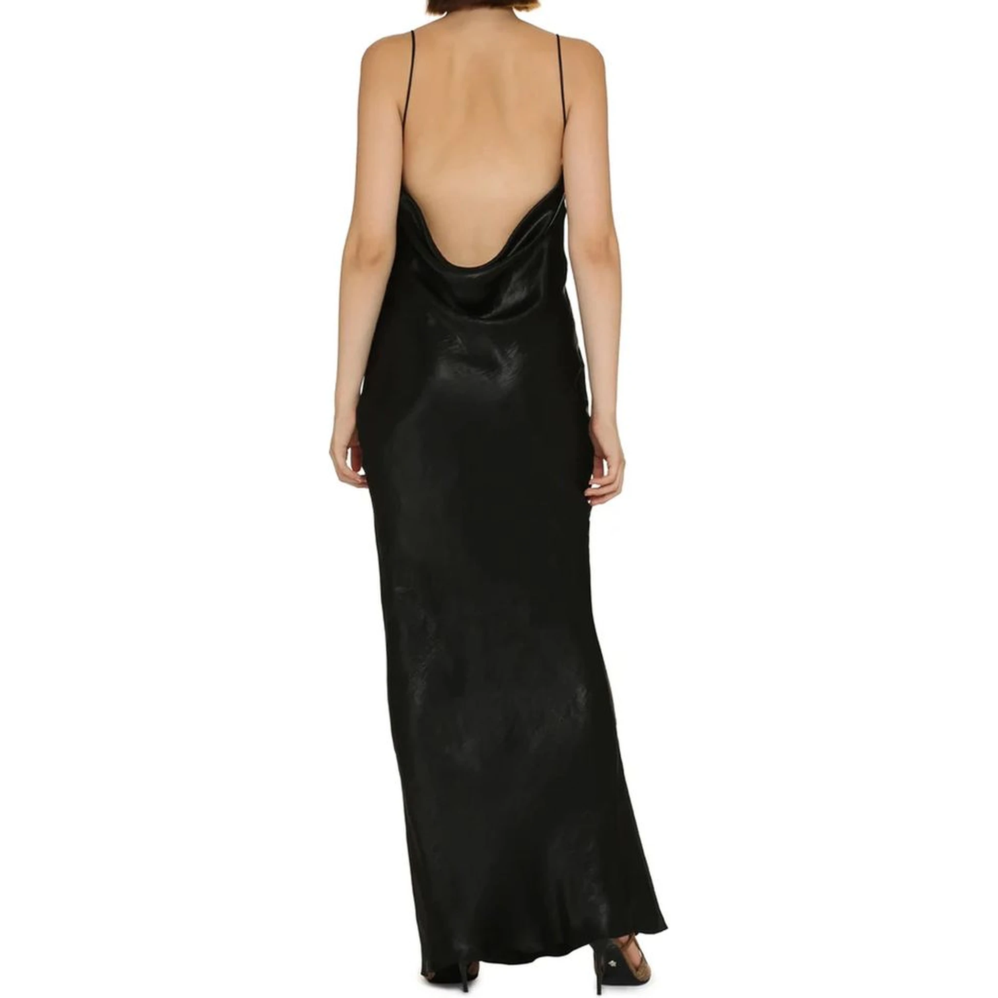 Black Acetate Casual Dress