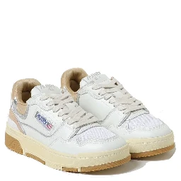 White Leather Low Top Sneakers