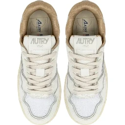 White Leather Low Top Sneakers
