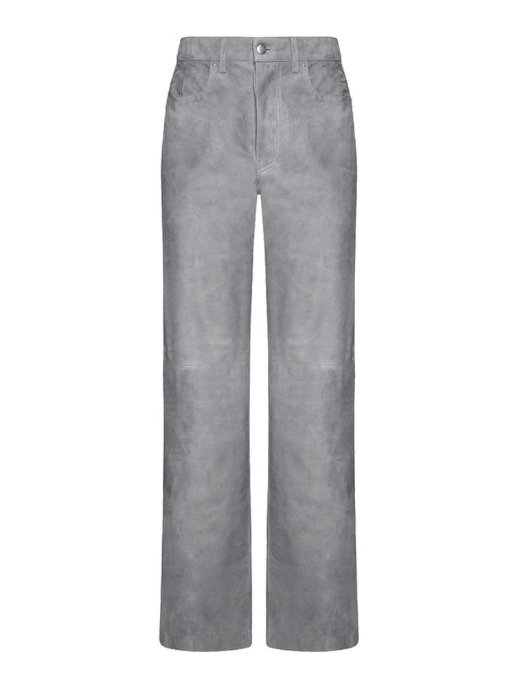 Gray Leather Pants