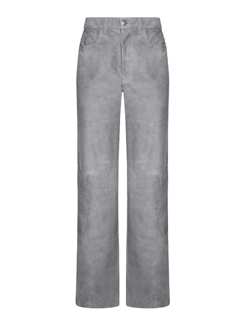 Gray Leather Pants