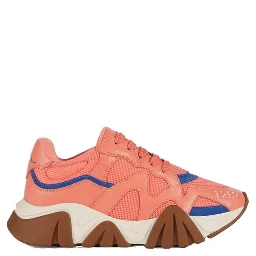 Orange Leather Chunky Sneakers
