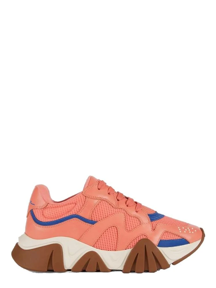 Orange Leather Chunky Sneakers