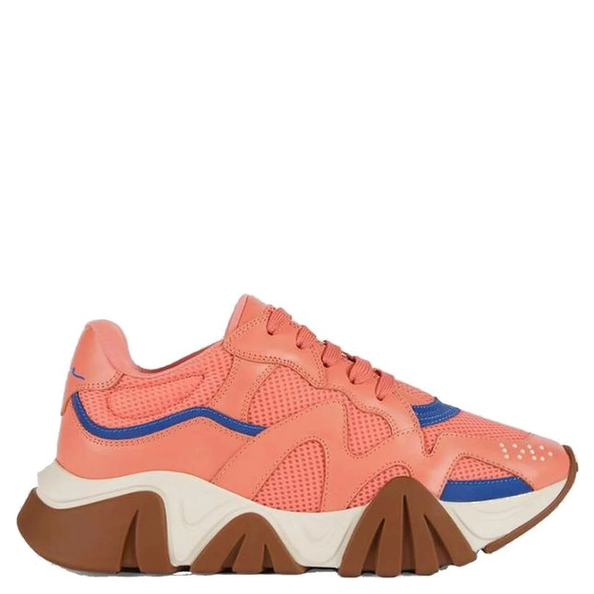 Orange Leather Chunky Sneakers