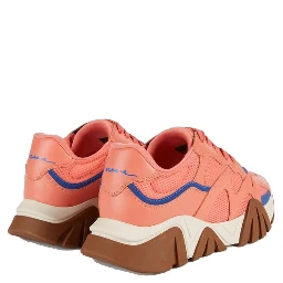 Orange Leather Chunky Sneakers
