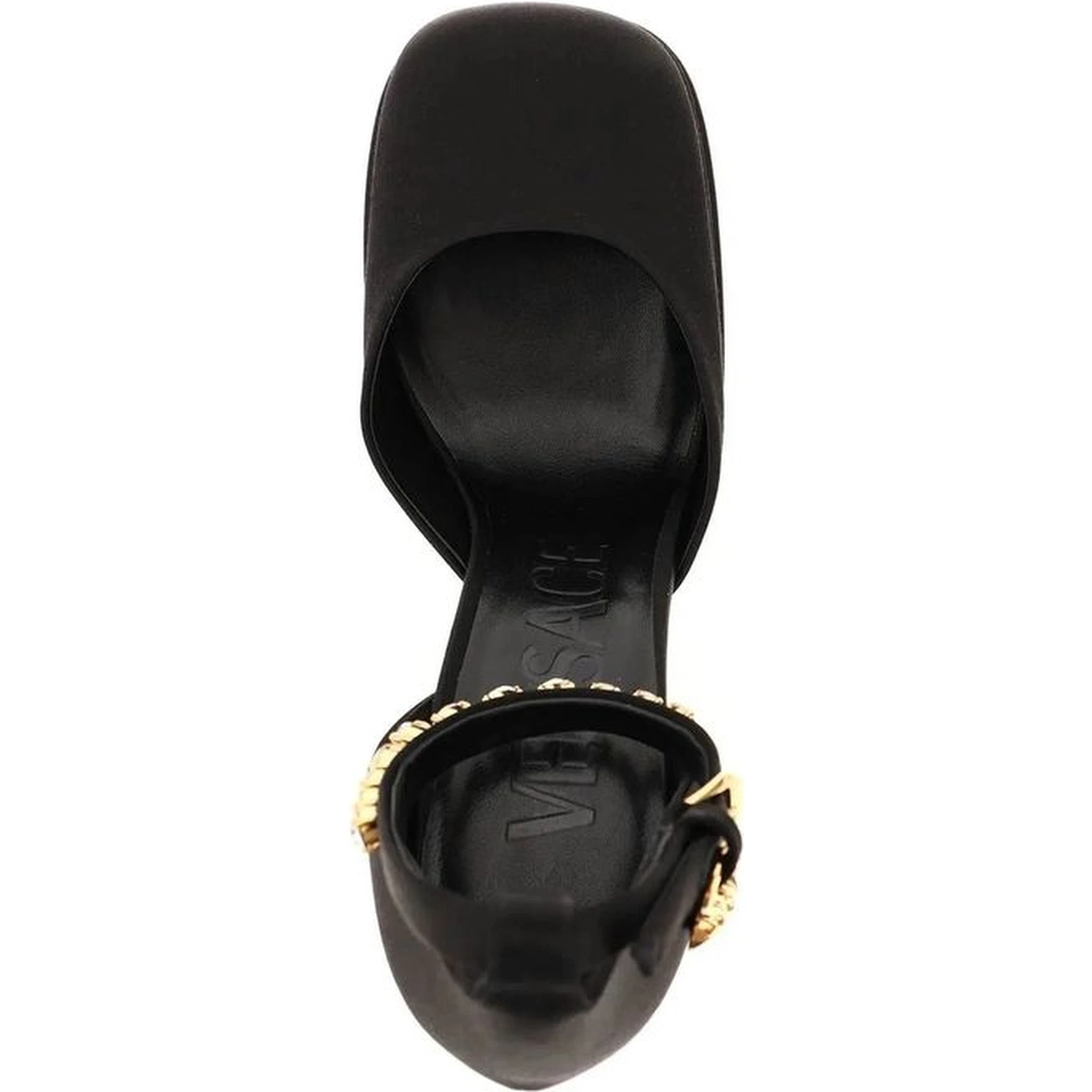 Black Silk Platform Pumps