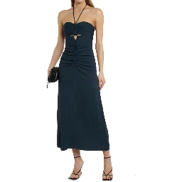 Gray Viscose Casual Dress
