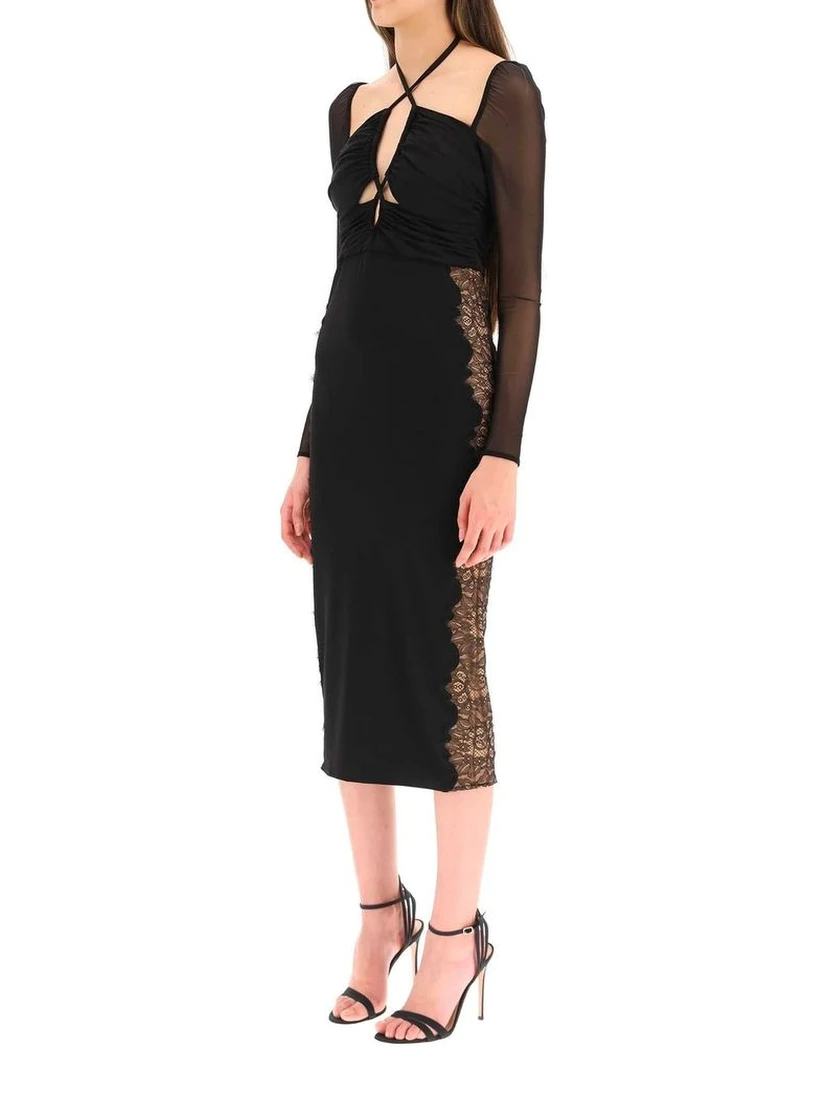 Black Polyester Cocktail Dress