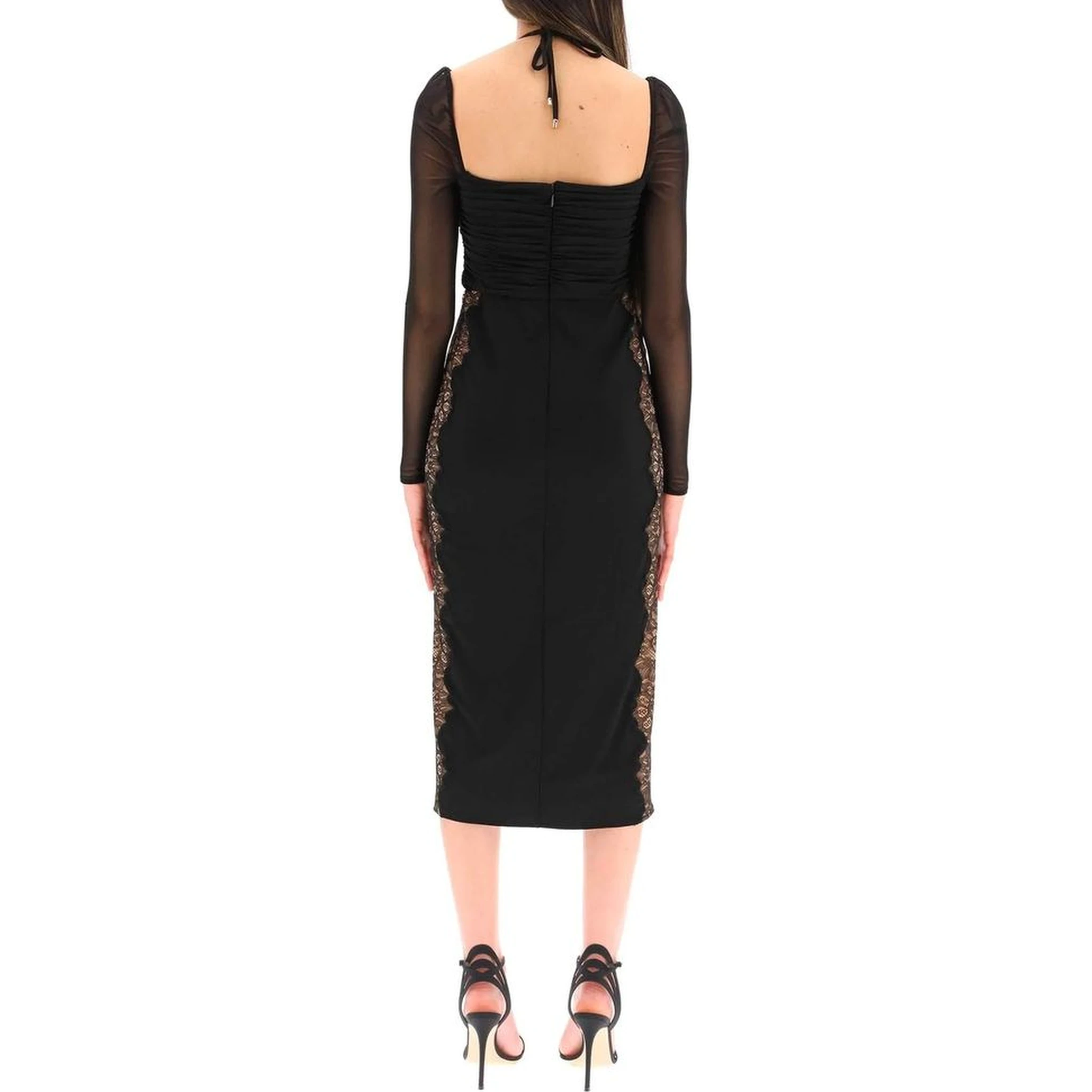 Black Polyester Cocktail Dress