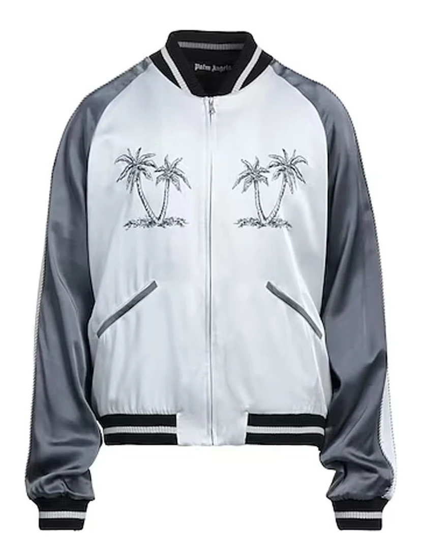 Gray Acetate Bomber