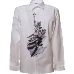 White Cotton Pattern Shirt