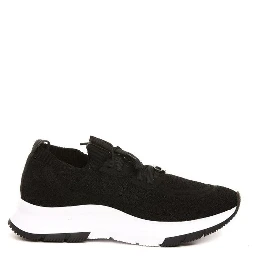 Black Fabric Athletic Sneakers