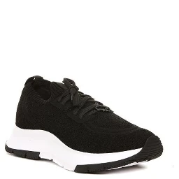 Black Fabric Athletic Sneakers