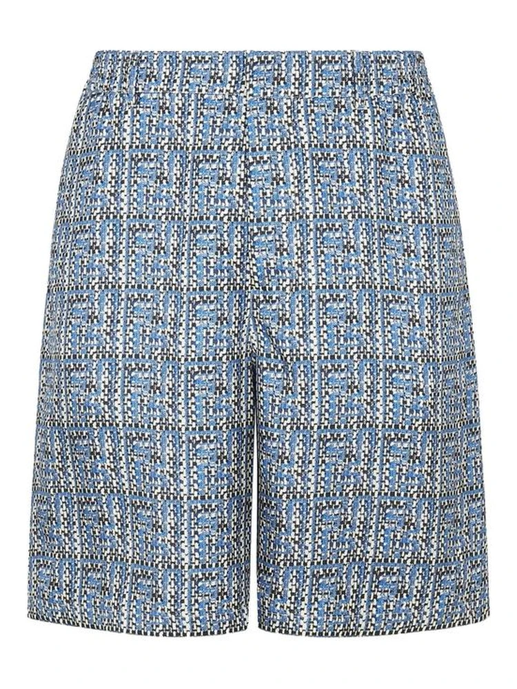Blue Silk Shorts