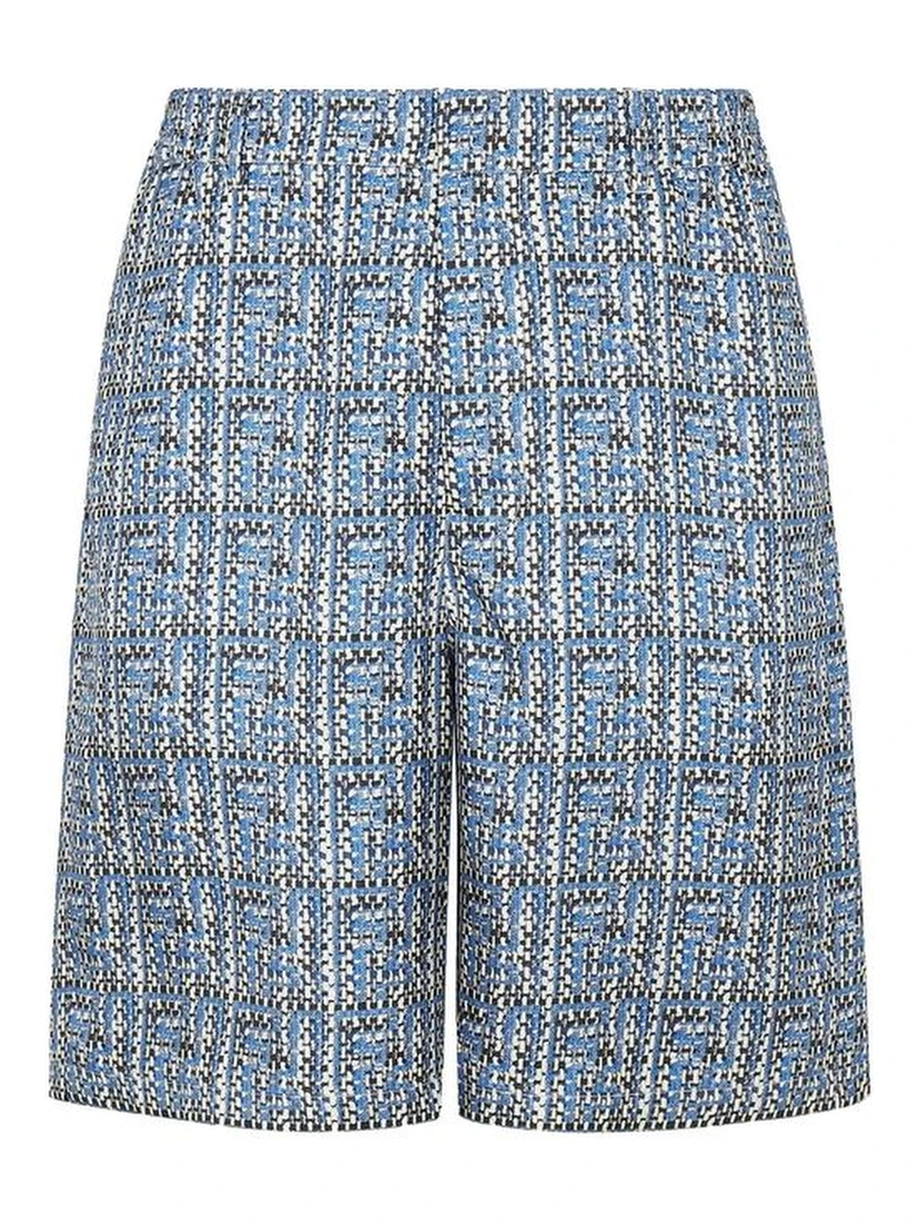 Blue Silk Shorts
